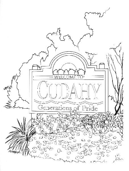 coloring book pages - city sign